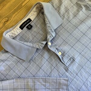 Lands End Men's XL Light Blue Short‎ Sleeve Polo Collar Shirt Top Cotton